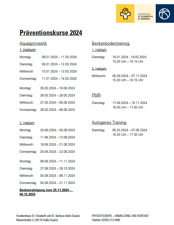 Präventionskurse 2024